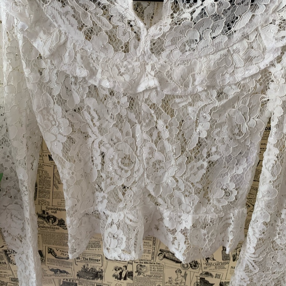 Reformation Tristan top white lace NWT size 2 XS - Picture 8 of 12
